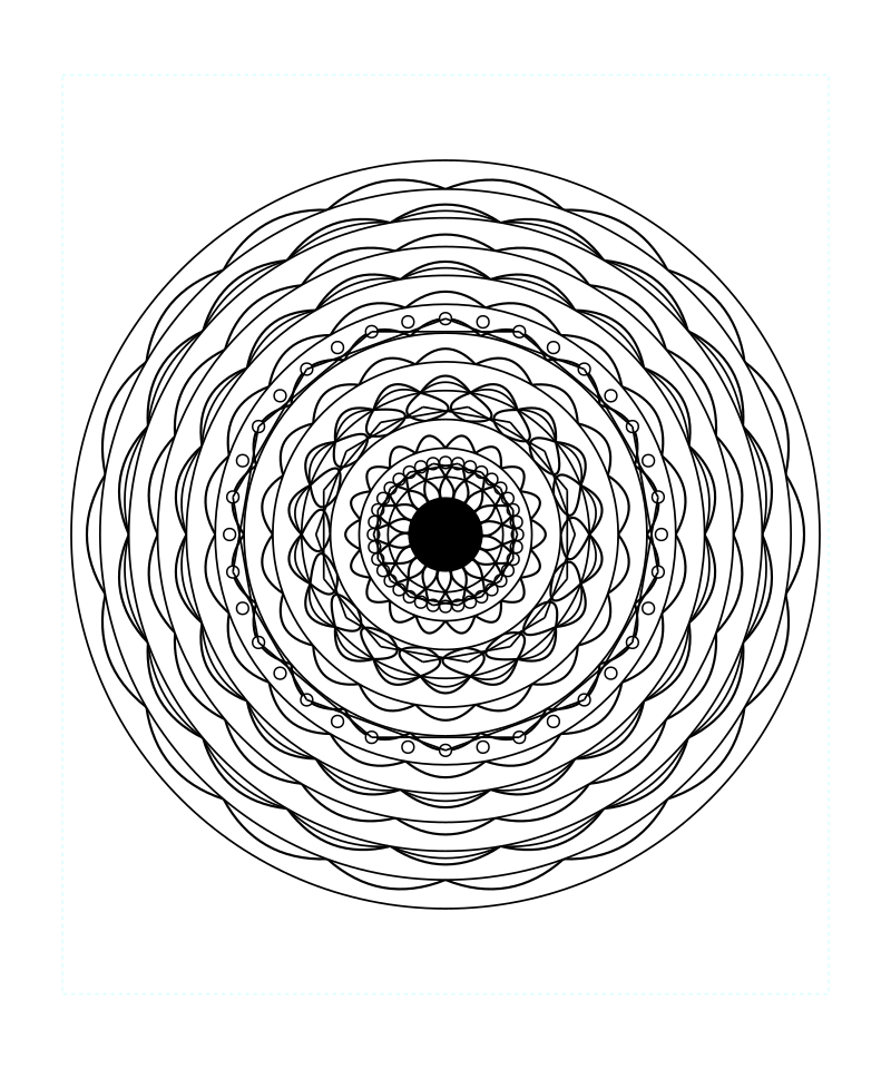 Sacred Geometry Mandala Galaxy Light Coloring Page