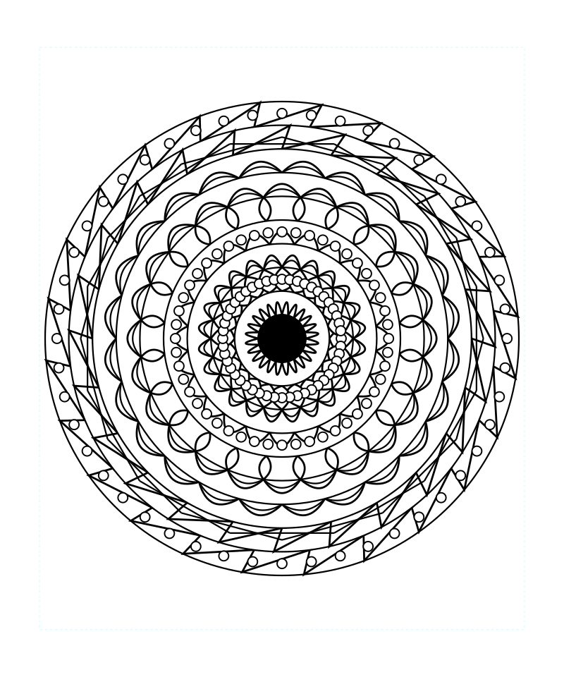 Sacred Geometry Mandala Galaxy Line Pattern Coloring Page