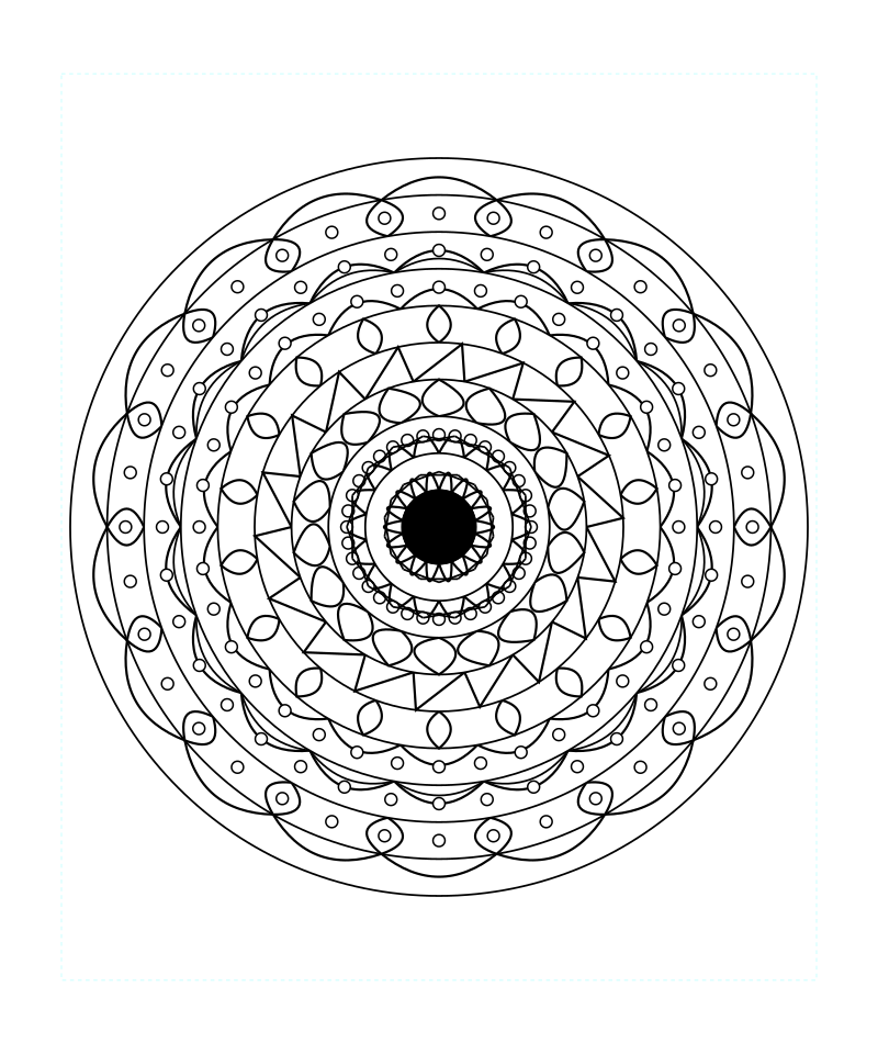 Sacred Geometry Mandala Galaxy Peace Coloring Page