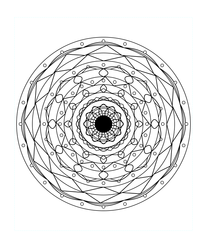 Sacred Geometry Mandala Galaxy Serenity Coloring Page