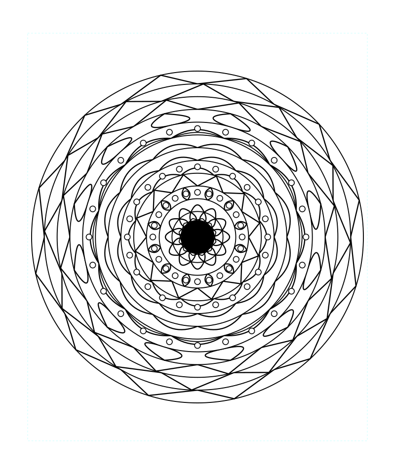 Sacred Geometry Mandala Galaxy Symmetry Coloring Page
