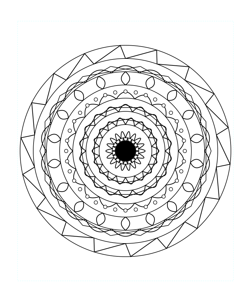 Sacred Geometry Mandala Geometric Crystal Coloring Page