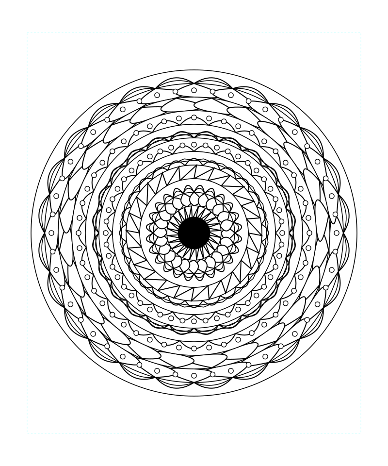 Sacred Geometry Mandala Geometric Energy Coloring Page