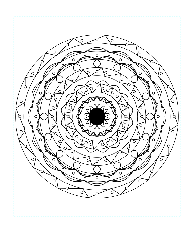Sacred Geometry Mandala Geometric Galaxy Coloring Page