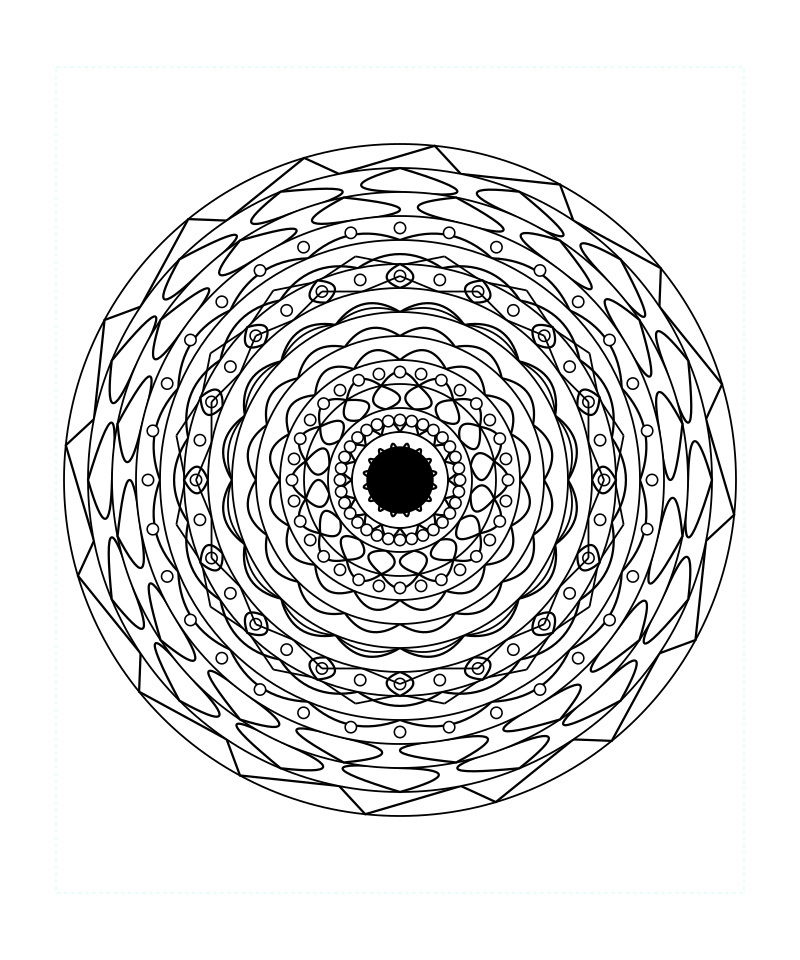 Sacred Geometry Mandala Geometric Harmony Coloring Page