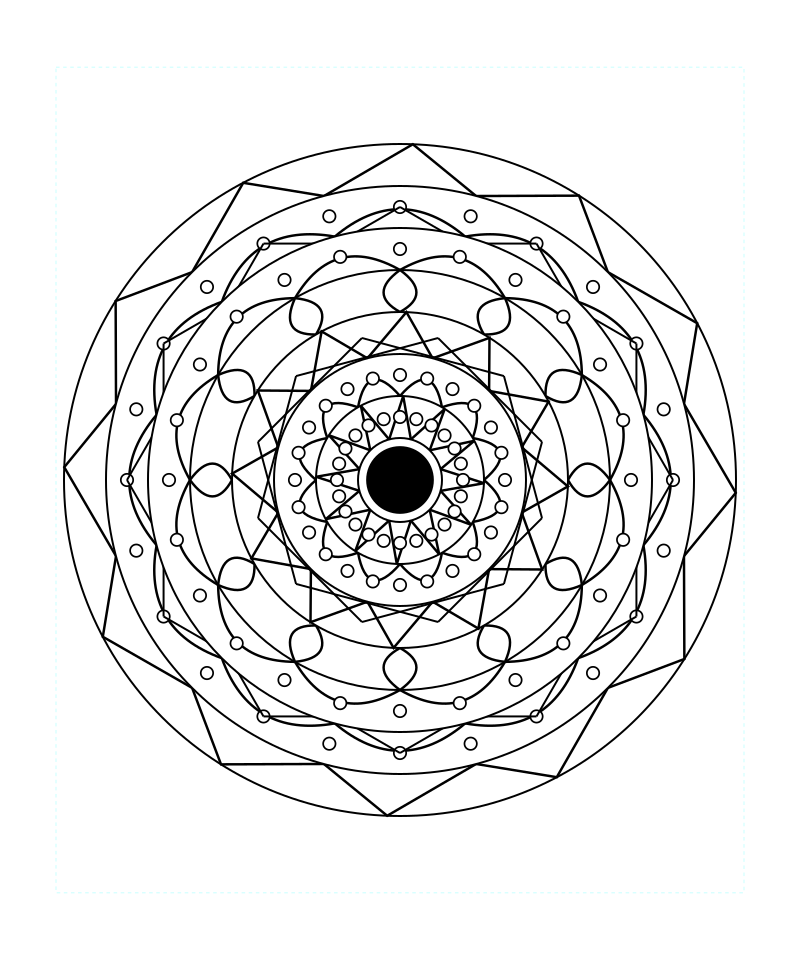 Sacred Geometry Mandala Geometric Lotus Art Coloring Page