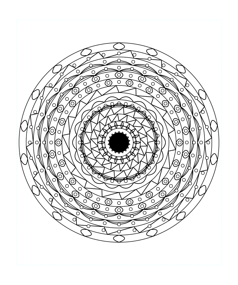 Sacred Geometry Mandala Geometric Peace Coloring Page