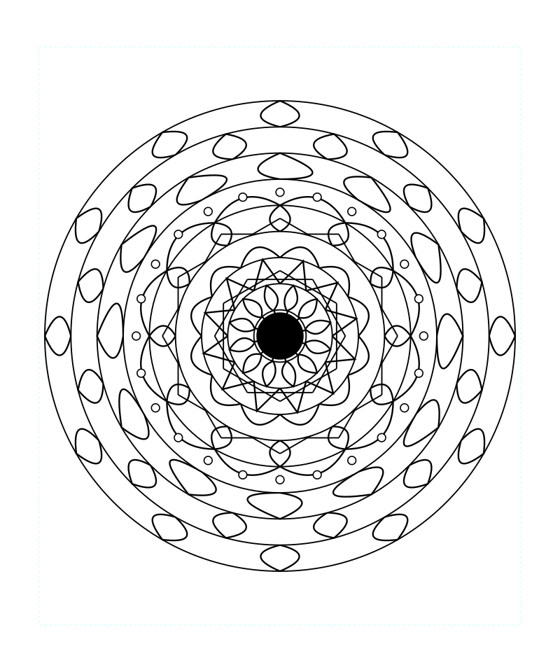 Sacred Geometry Mandala Geometric Serenity Coloring Page