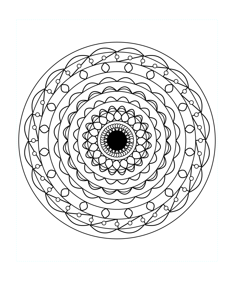 Sacred Geometry Mandala Geometric Star Flower Coloring Page