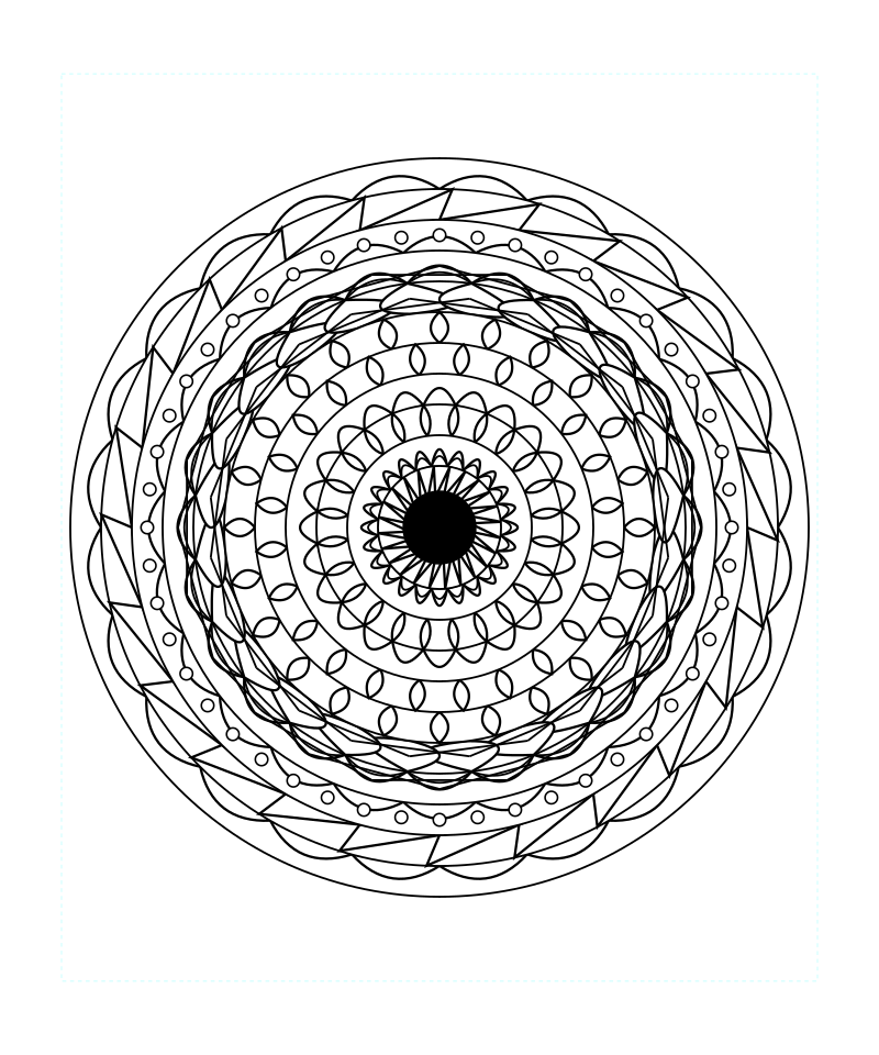 Sacred Geometry Mandala Instant Download Coloring Page