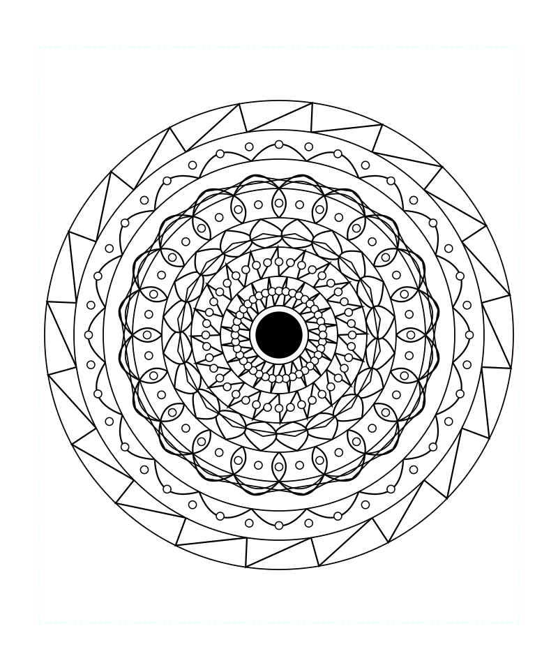 Sacred Geometry Mandala Intricate Geometric Coloring Page