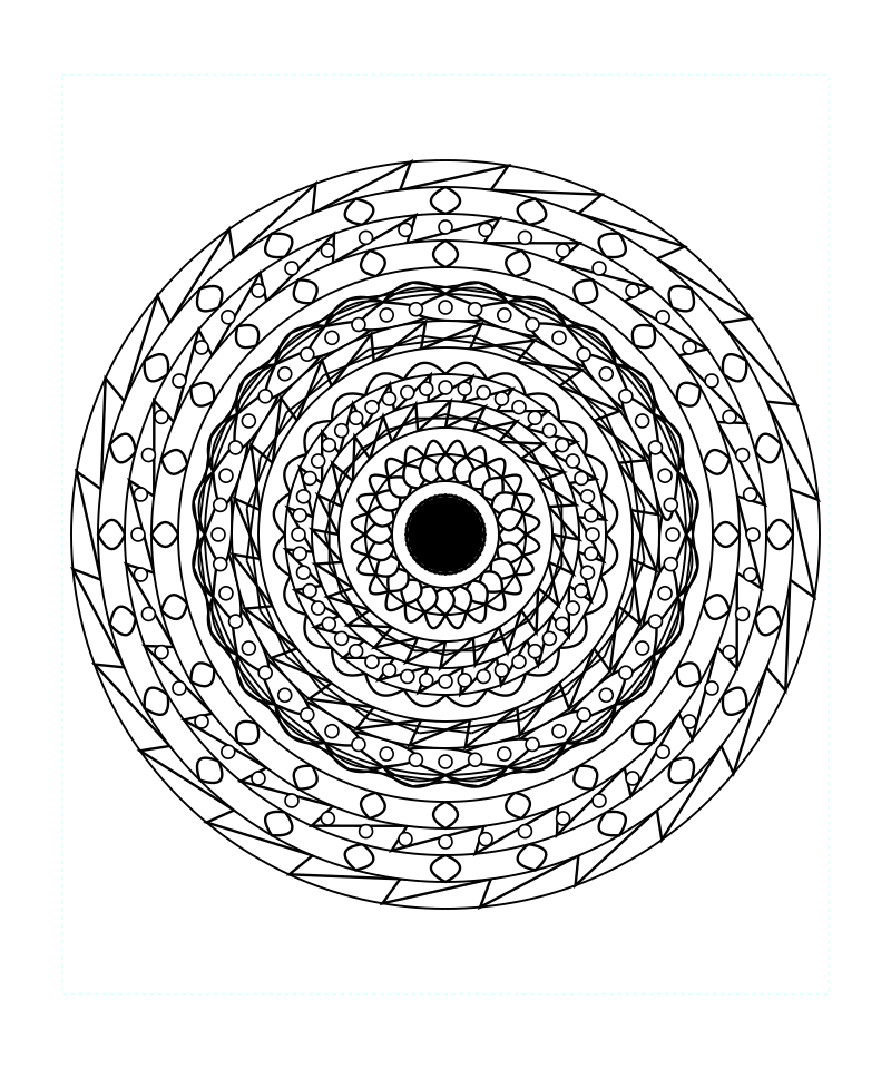 Sacred Geometry Mandala Intricate Radial Coloring Page