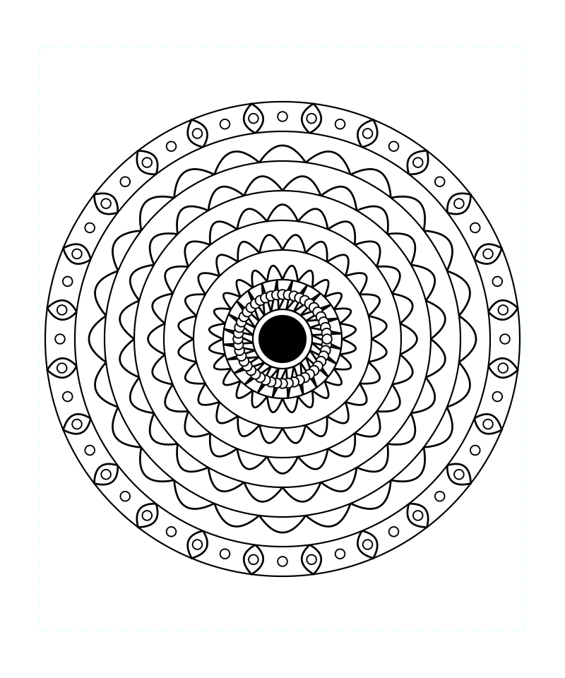 Sacred Geometry Mandala Light Balance Coloring Page