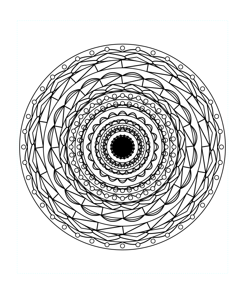 Sacred Geometry Mandala Light Calm Coloring Page