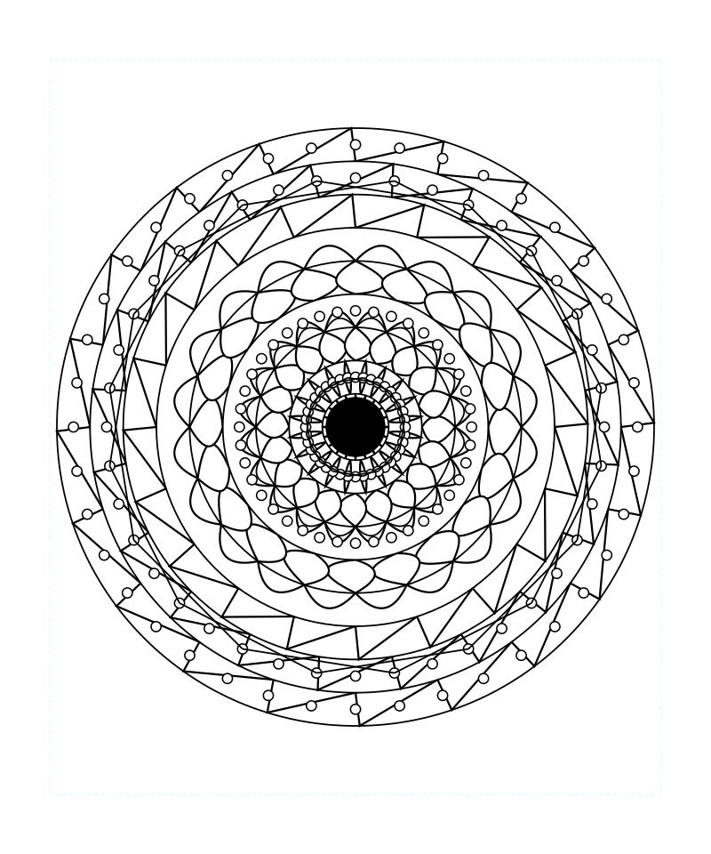 Sacred Geometry Mandala Light Symmetry Coloring Page