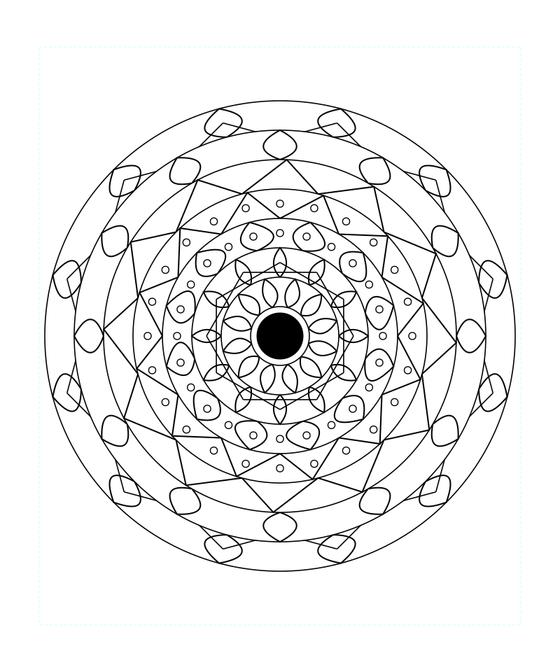 Sacred Geometry Mandala Line Art Coloring Page