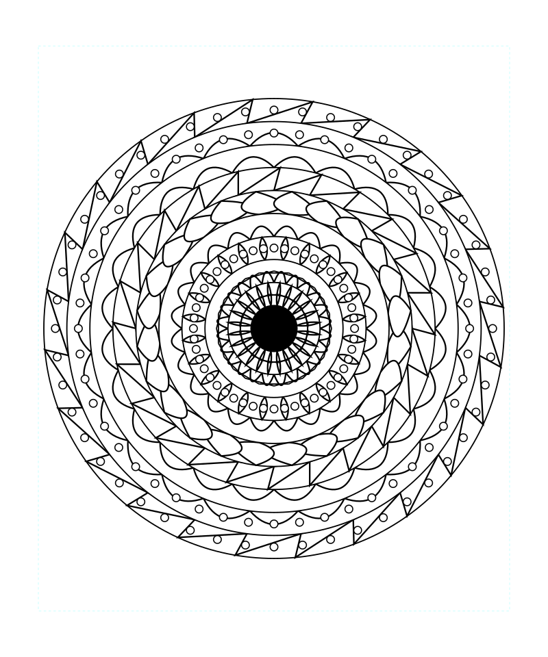 Sacred Geometry Mandala Lotus Calm Coloring Page