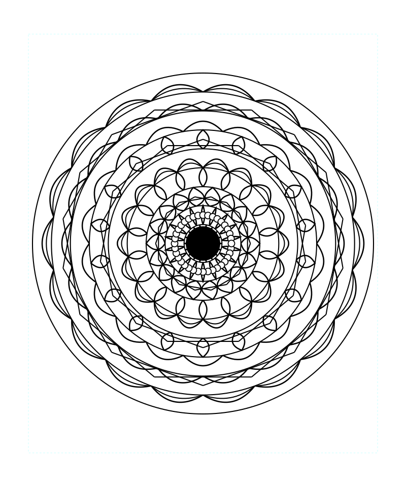 Sacred Geometry Mandala Lotus Energy Coloring Page