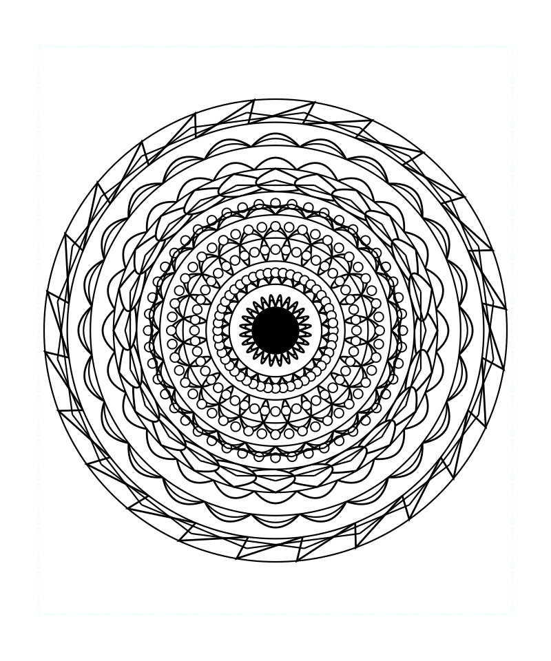 Sacred Geometry Mandala Lotus Light Coloring Page