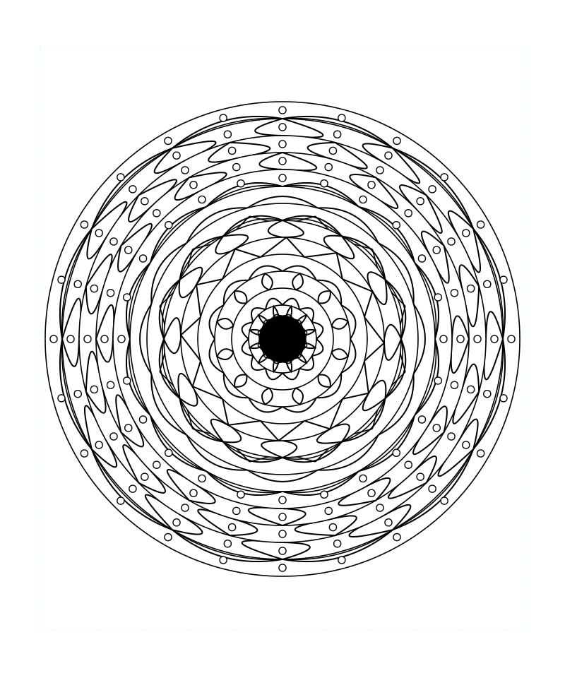 Sacred Geometry Mandala Lotus Line Pattern Coloring Page