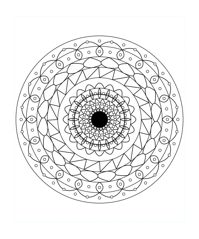 Sacred Geometry Mandala Lotus Peace Coloring Page