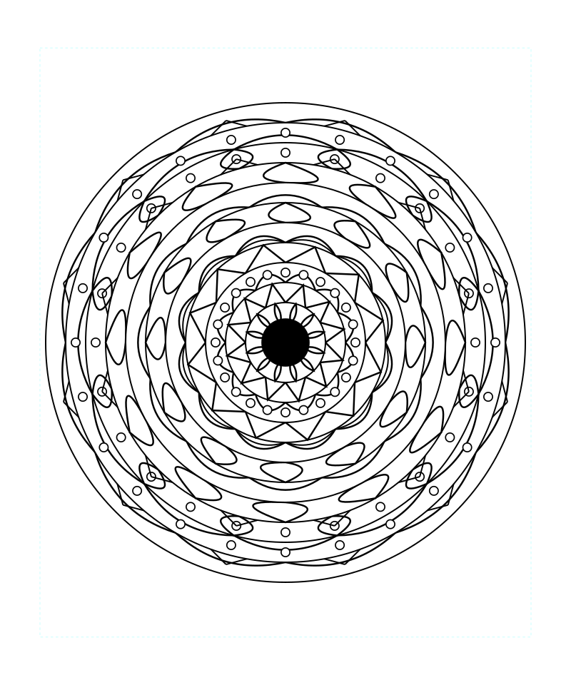 Sacred Geometry Mandala Lotus Symmetry Coloring Page