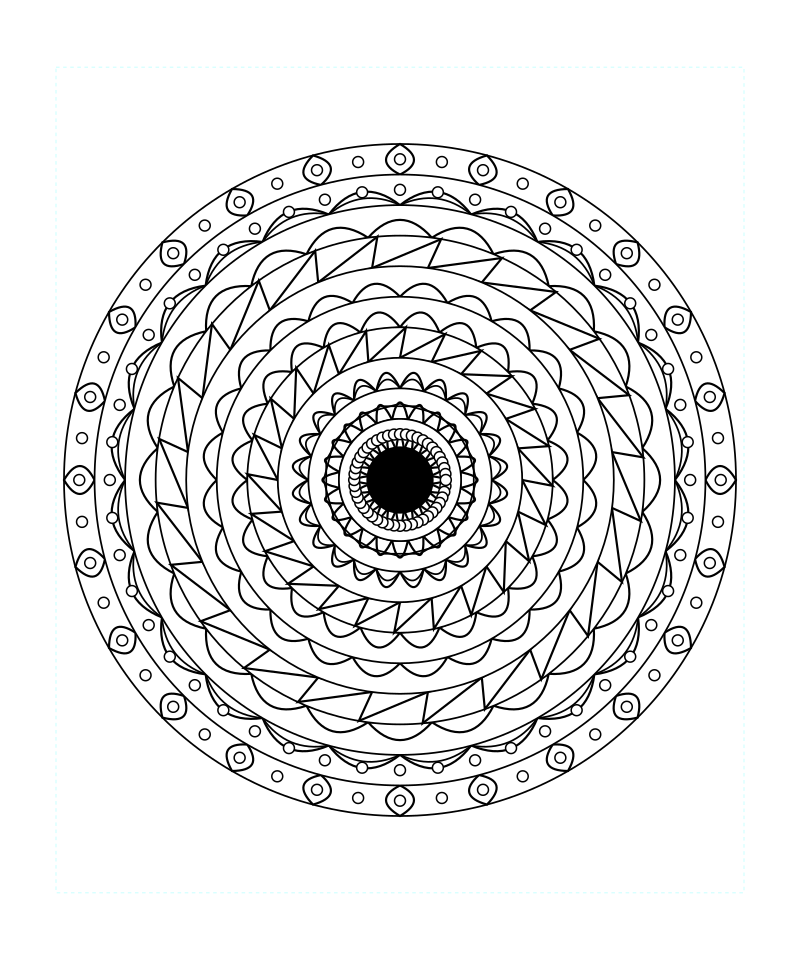 Sacred Geometry Mandala Lotus Zen Coloring Page