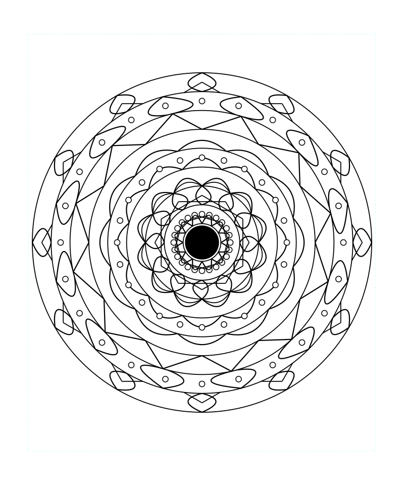 Sacred Geometry Mandala Lunar Pattern Coloring Page