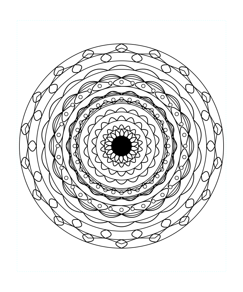 Sacred Geometry Mandala Mystic Energy Coloring Page