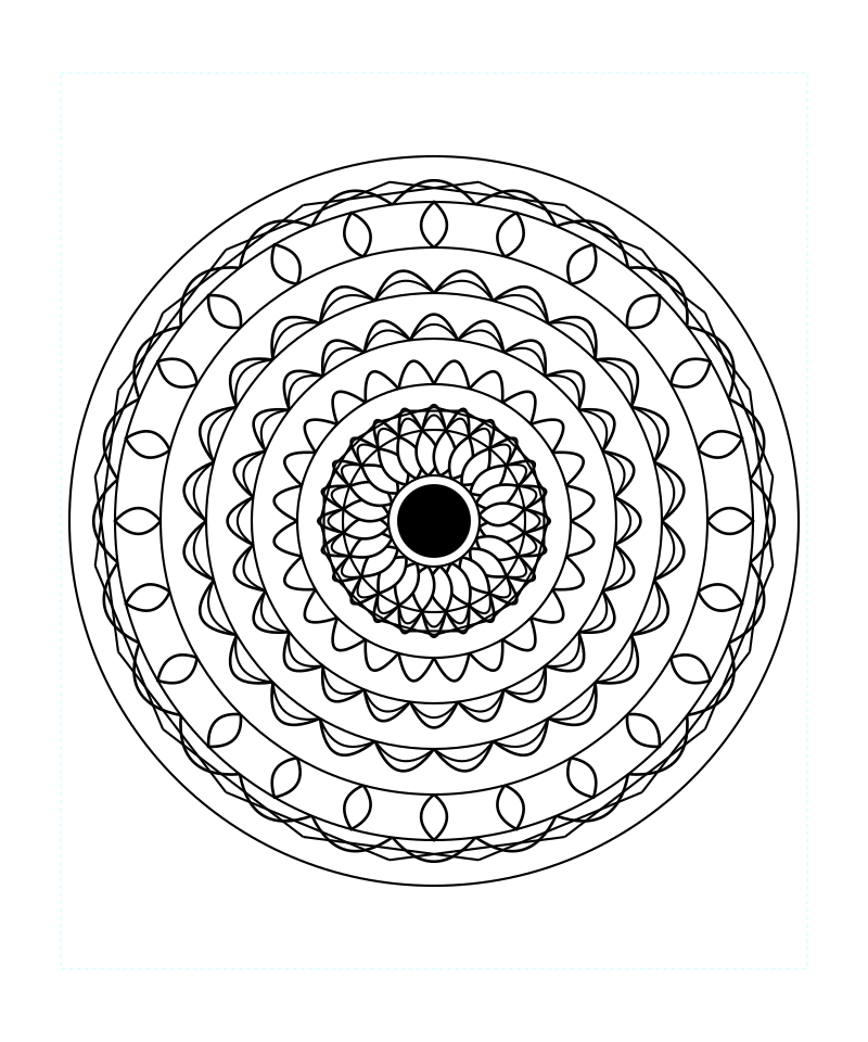 Sacred Geometry Mandala Mystic Line Pattern Coloring Page