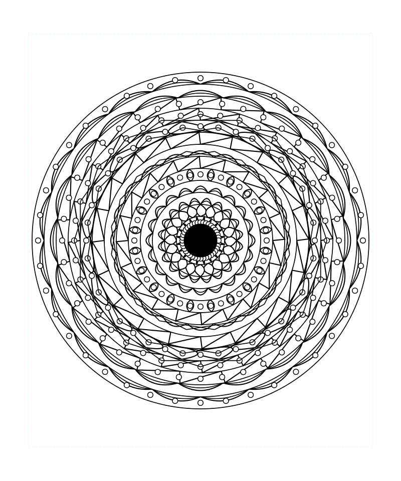 Sacred Geometry Mandala Ornamental Pattern Coloring Page Svg