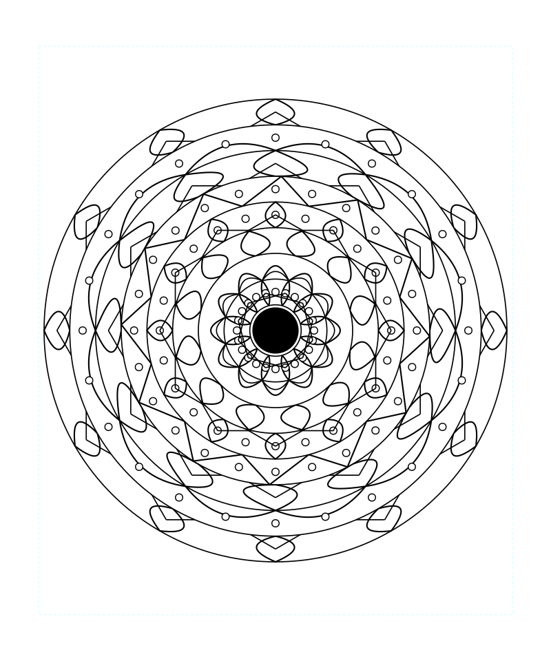 Sacred Geometry Mandala Pattern Therapy Coloring Page Printable
