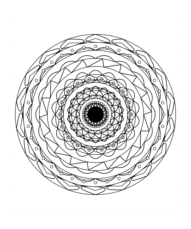 Sacred Geometry Mandala Peace Balance Coloring Page