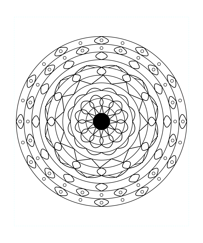 Sacred Geometry Mandala Peace Calm Coloring Page