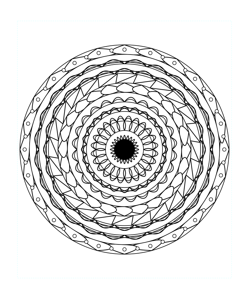 Sacred Geometry Mandala Peace Energy Coloring Page