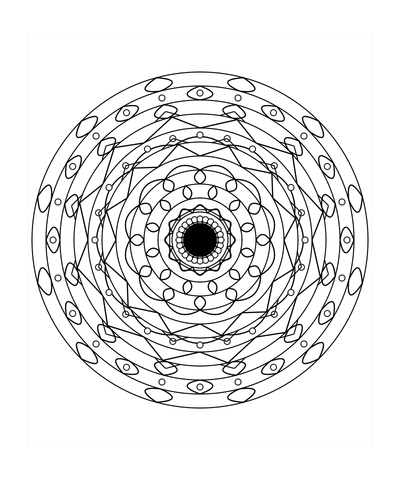 Sacred Geometry Mandala Peace Harmony Coloring Page