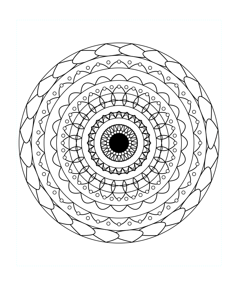 Sacred Geometry Mandala Peace Light Coloring Page