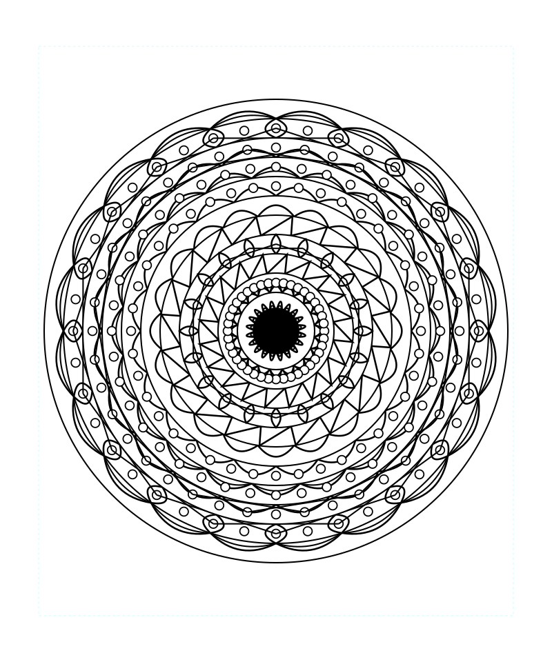 Sacred Geometry Mandala Peace Line Pattern Coloring Page