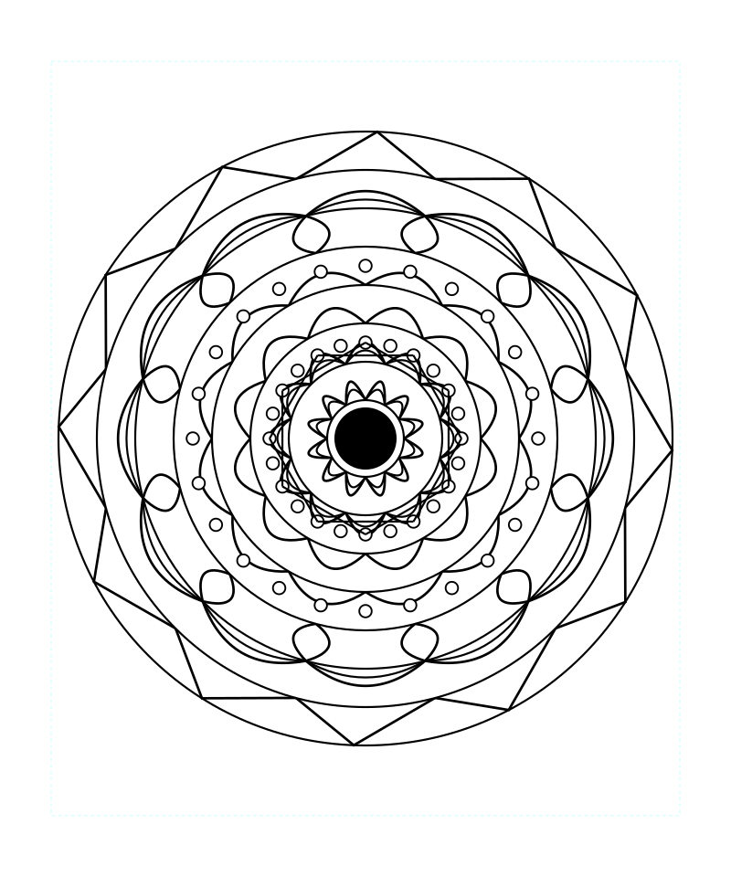 Sacred Geometry Mandala Printable Coloring Page For Stress Therapy