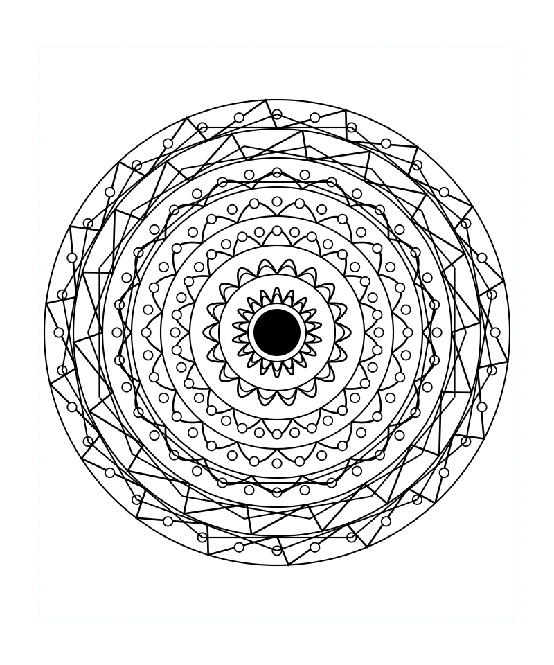 Sacred Geometry Mandala Printable Line Art Coloring Page
