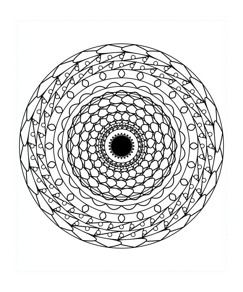 Sacred Geometry Mandala Radial Flower Coloring Page