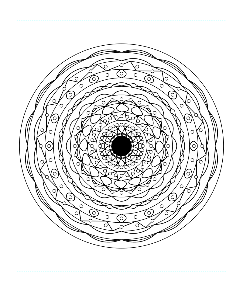 Sacred Geometry Mandala Radial Geometry Coloring Page
