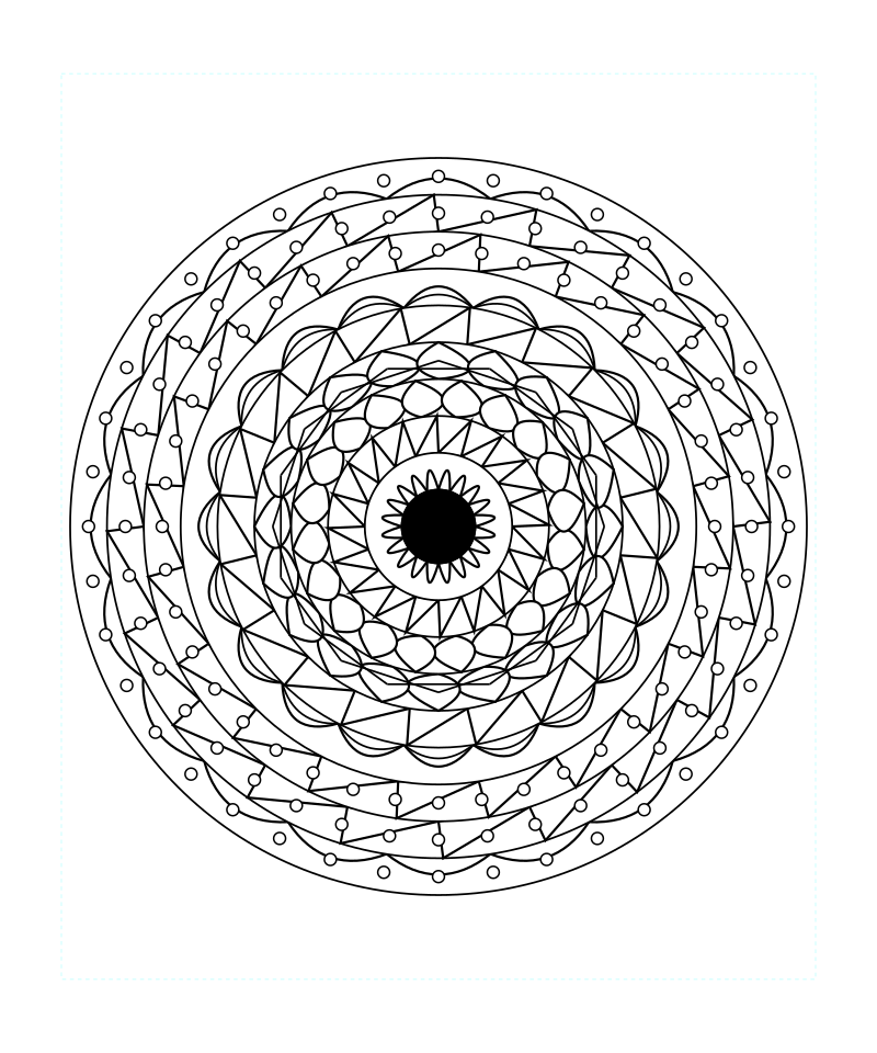 Sacred Geometry Mandala Radial Pattern Coloring Page For Adults