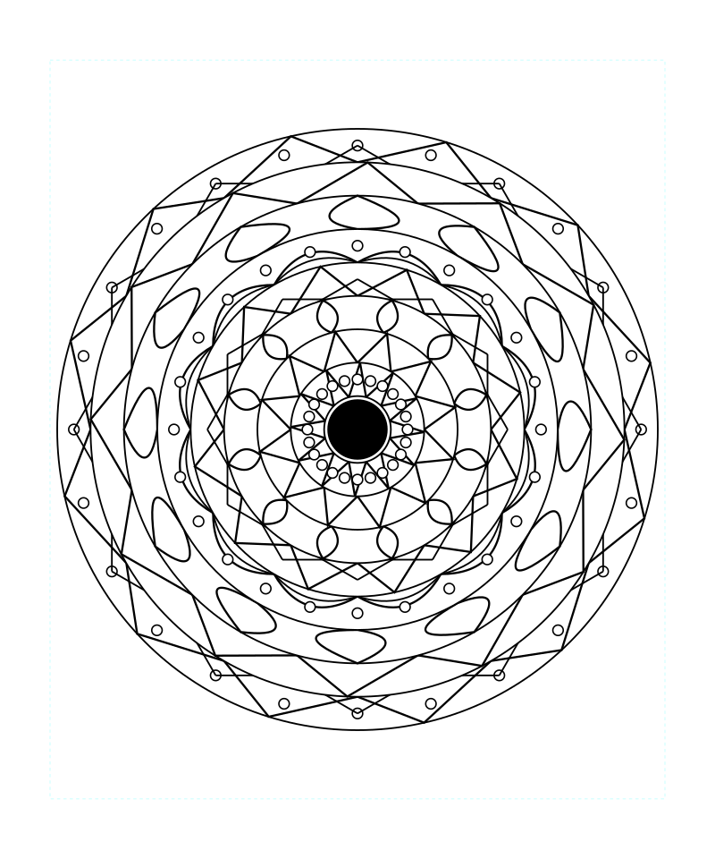 Sacred Geometry Mandala Radial Pattern Coloring Page