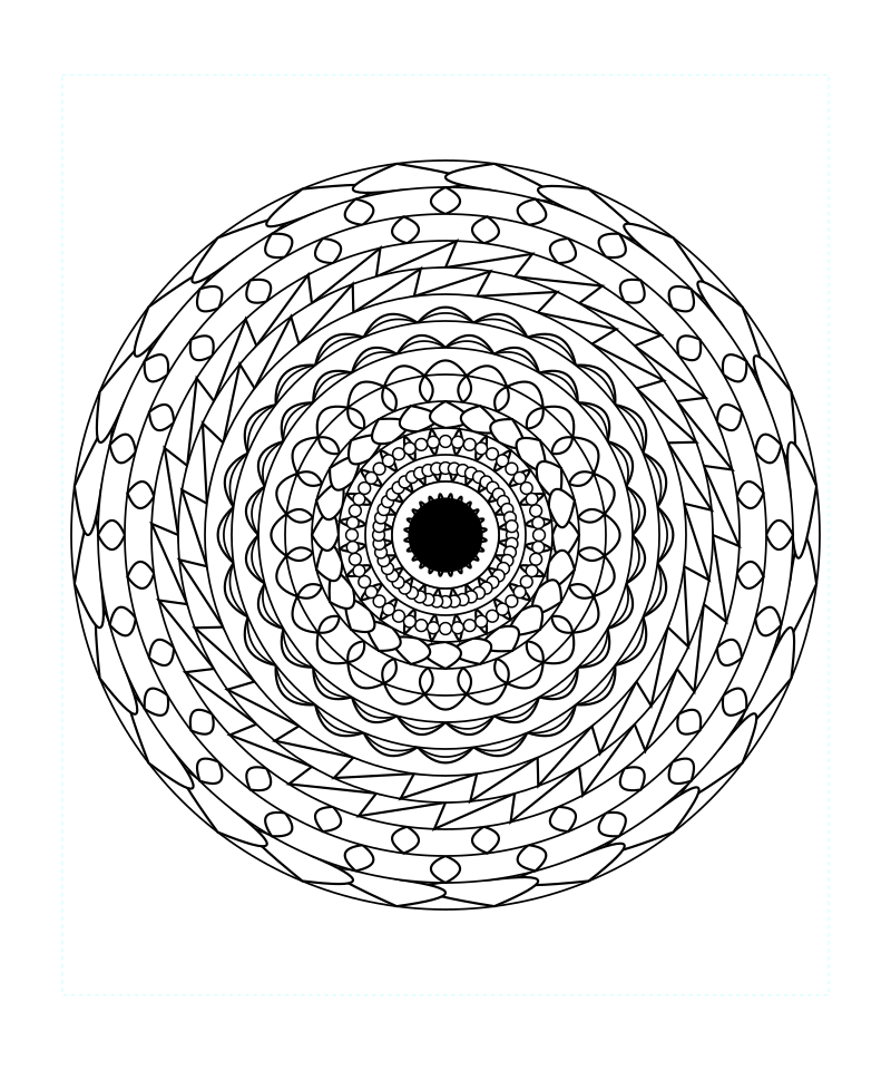 Sacred Geometry Mandala Relaxation Coloring Page