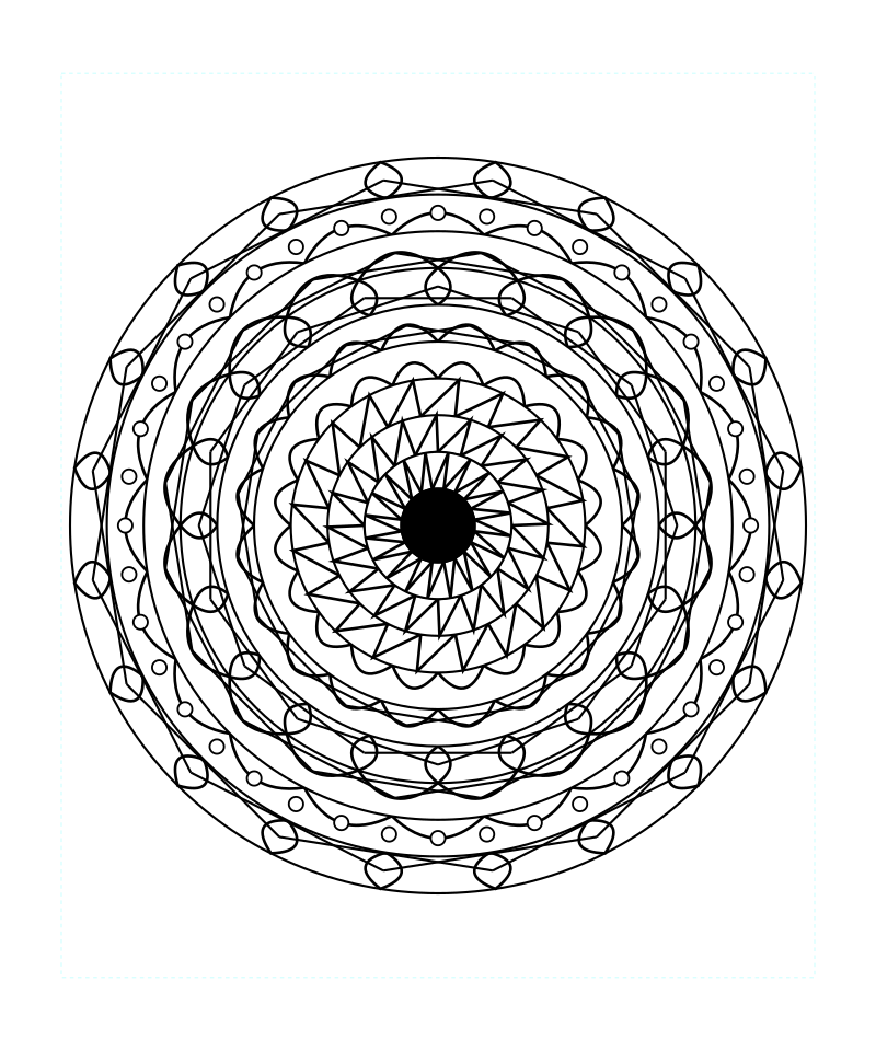 Sacred Geometry Mandala Relaxation Therapy Coloring Page