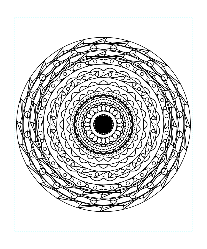 Sacred Geometry Mandala Relaxing Art Coloring Page