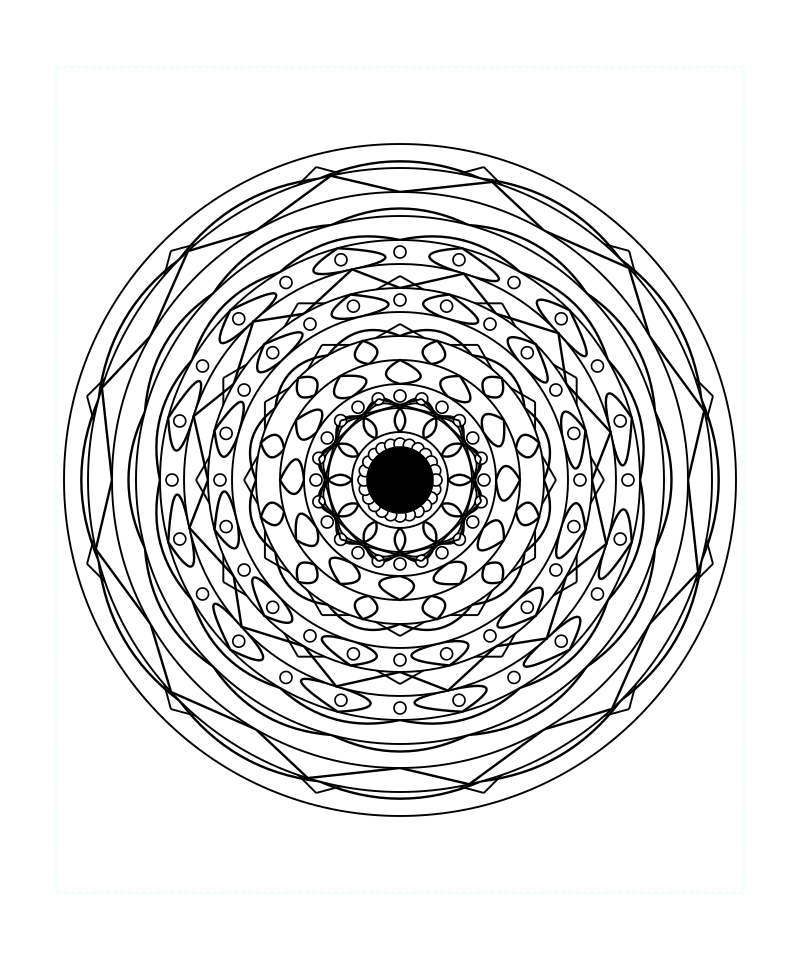 Sacred Geometry Mandala Relaxing Line Art Coloring Page