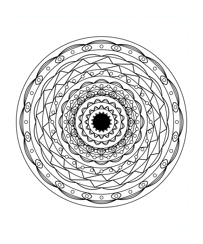 Sacred Geometry Mandala Relaxing Mandala Art Coloring Page