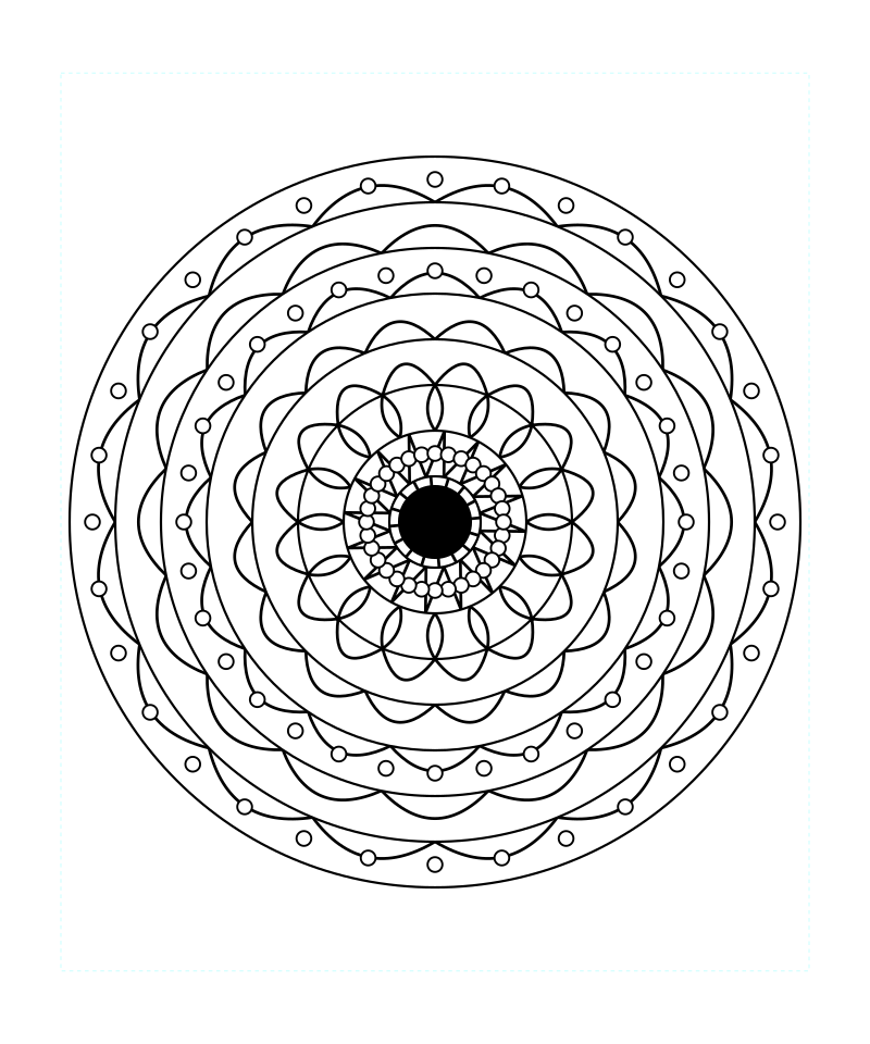Sacred Geometry Mandala Sacred Peace Pattern Coloring Page